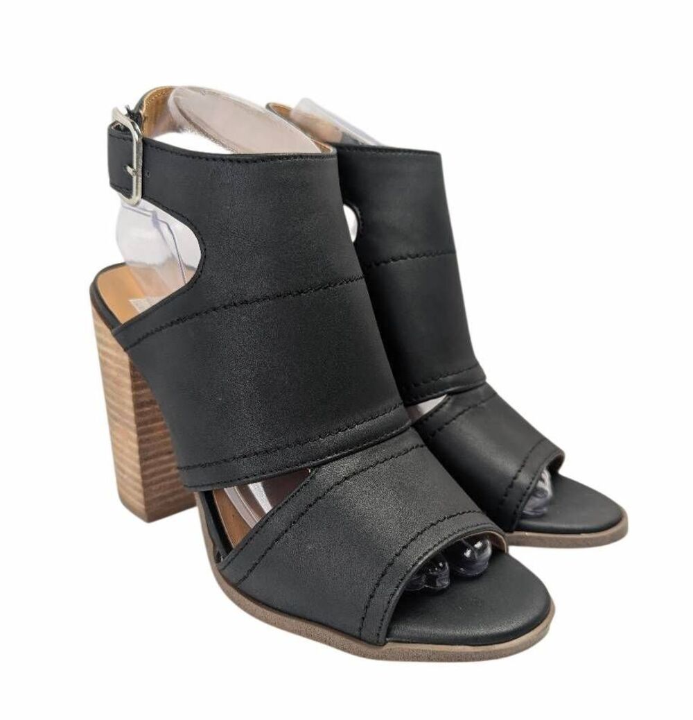 Dolce Vita Brista Black open toe slingback bootie block heels womens 7.5